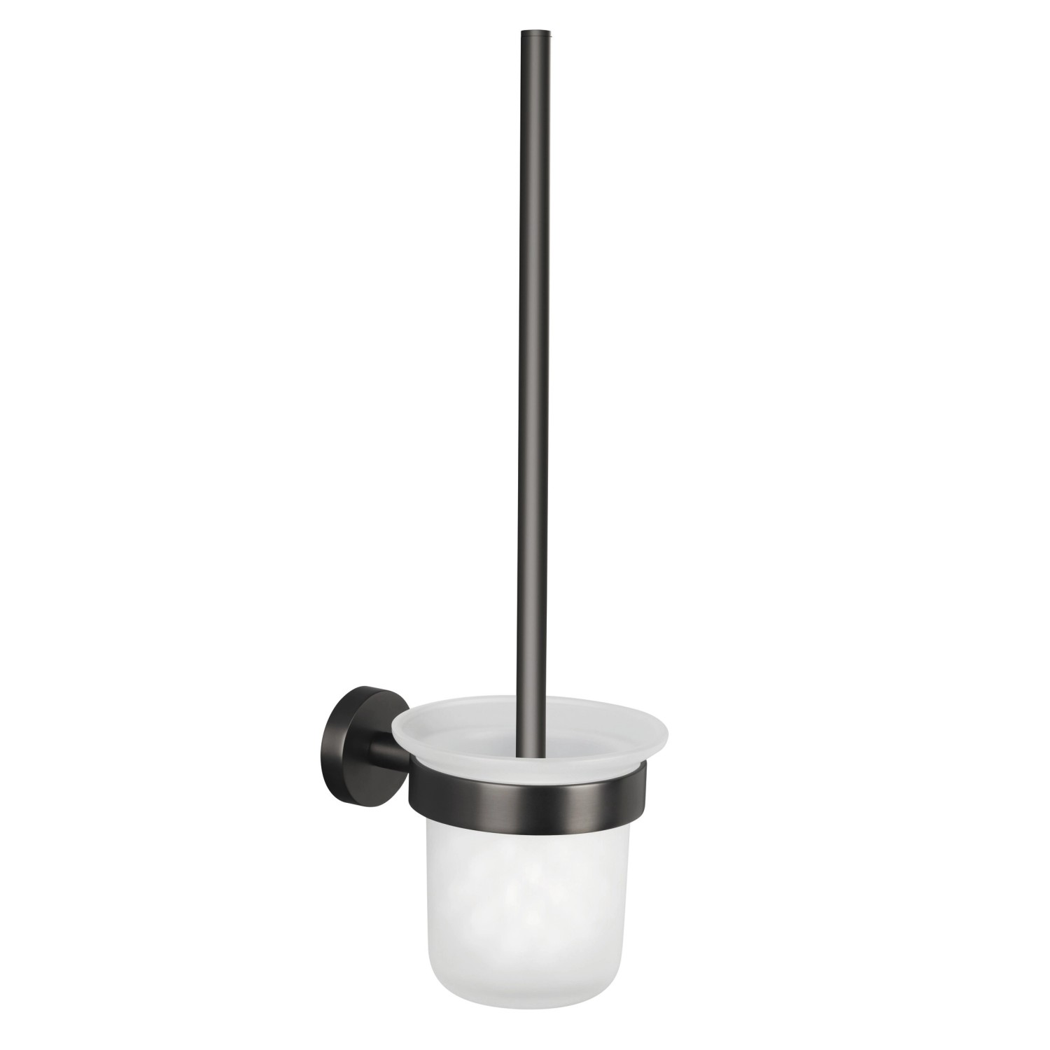 tesa Souprava WC štětky s nástěnným držákem Moon, grafitová, 397 x 112 x 145 mm tesa Souprava WC štětky s nástěnným držákem Moon, grafitová, 397 x 112 x 145 mm