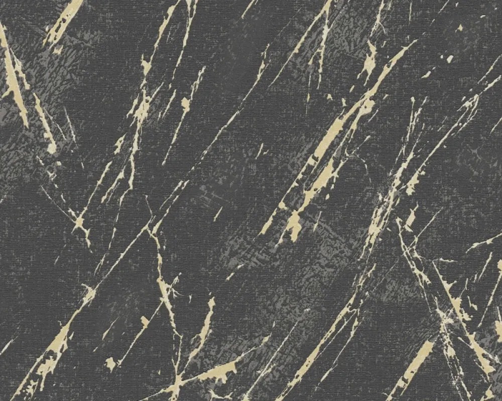 A.S. Creation Vliesová tapeta Casual Living Stone Black Gold Grey 10,05 x 0,53 m A.S. Creation Vliesová tapeta Casual Living Stone Black Gold Grey 10,05 x 0,53 m