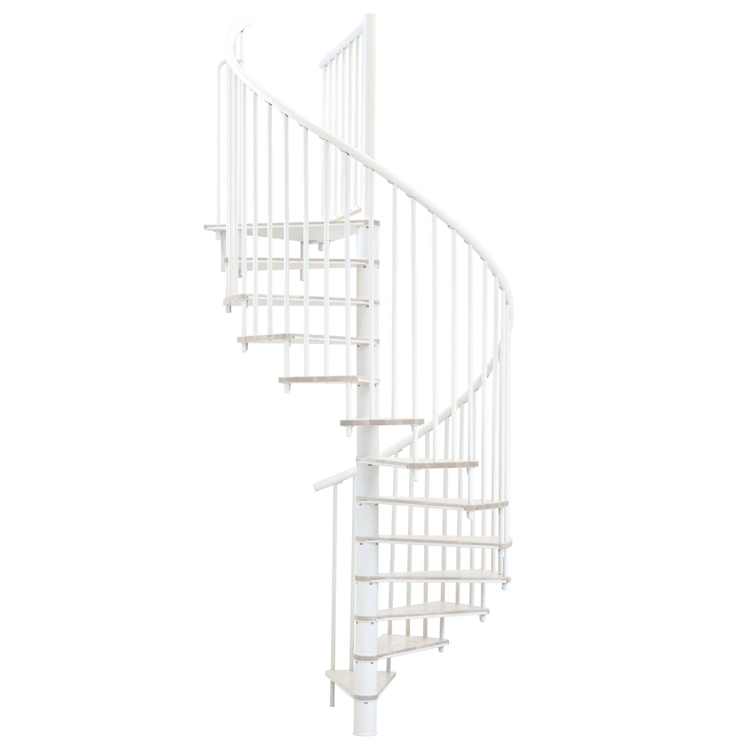 Bílé točité schodiště Minka Switch, Ø 140 cm, pro vnitřní použití. Bílé točité schodiště Minka Switch, Ø 140 cm, pro vnitřní použití.