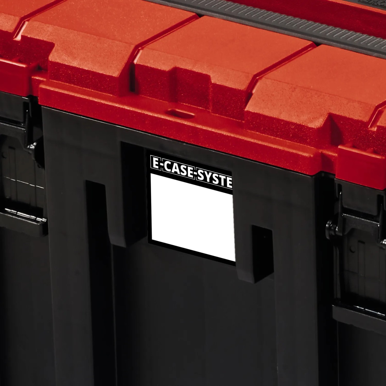 Einhell E-Case M systémový kufr, červeno-černý kufr na nářadí s polem pro popis. Einhell E-Case M systémový kufr, červeno-černý kufr na nářadí s polem pro popis.