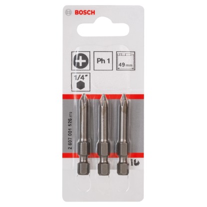 Bosch Šroubovací bit Extra Hard PH1, 49 mm, sada 3 kusů. Bity pro šroubování. Bosch Šroubovací bit Extra Hard PH1, 49 mm, sada 3 kusů. Bity pro šroubování.