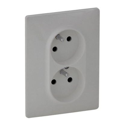 Legrand Dvojzásuvka Valena Life 2x2P + T, 16 A - 250 V, hliníková Legrand Dvojzásuvka Valena Life 2x2P + T, 16 A - 250 V, hliníková