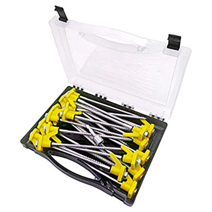 Happy People Sada šroubů na kempování, 20 ks + adaptér Happy People Sada šroubů na kempování, 20 ks + adaptér