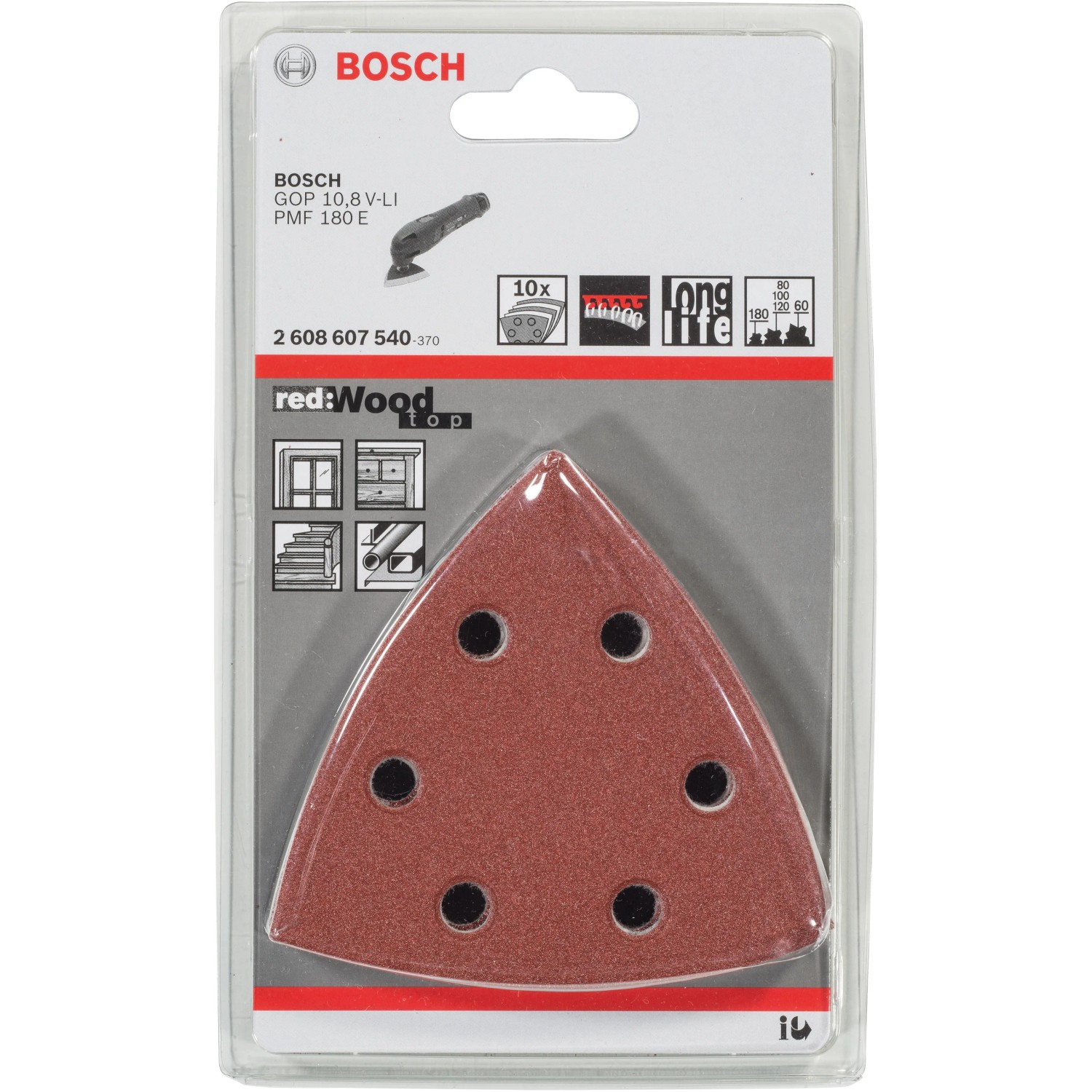 Brusný list Bosch Pro, sada 10 ks pro trojúhelníkovou brusku, 93 mm, různé zrnitosti. Brusný list Bosch Pro, sada 10 ks pro trojúhelníkovou brusku, 93 mm, různé zrnitosti.