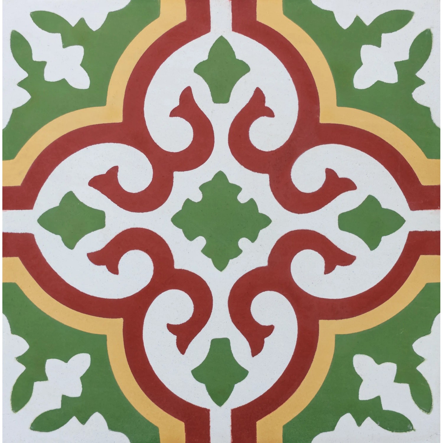 Dekorativní dlaždice Maroko Nador Zelená, 20x20 cm, s orientálním vzorem v zelené, červené a žluté barvě. Dekorativní dlaždice Maroko Nador Zelená, 20x20 cm, s orientálním vzorem v zelené, červené a žluté barvě.