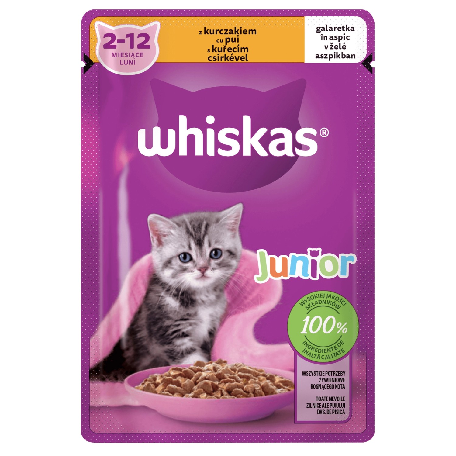 Whiskas Kapsička pro kočky Junior s kuřecím v želé, 85 g Whiskas Kapsička pro kočky Junior s kuřecím v želé, 85 g