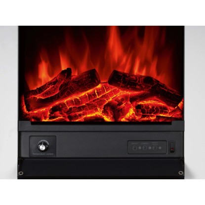 Elektrický krb Glasbury Fire: realistický LED efekt plamene, žhnoucí polena, regulace teploty a ovládací panel. Elektrický krb Glasbury Fire: realistický LED efekt plamene, žhnoucí polena, regulace teploty a ovládací panel.