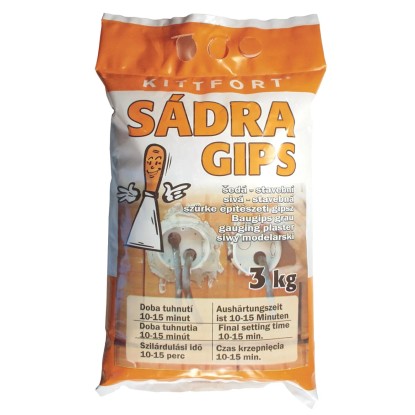 KITTFORT Sádra šedá stavební 3 kg KITTFORT Sádra šedá stavební 3 kg