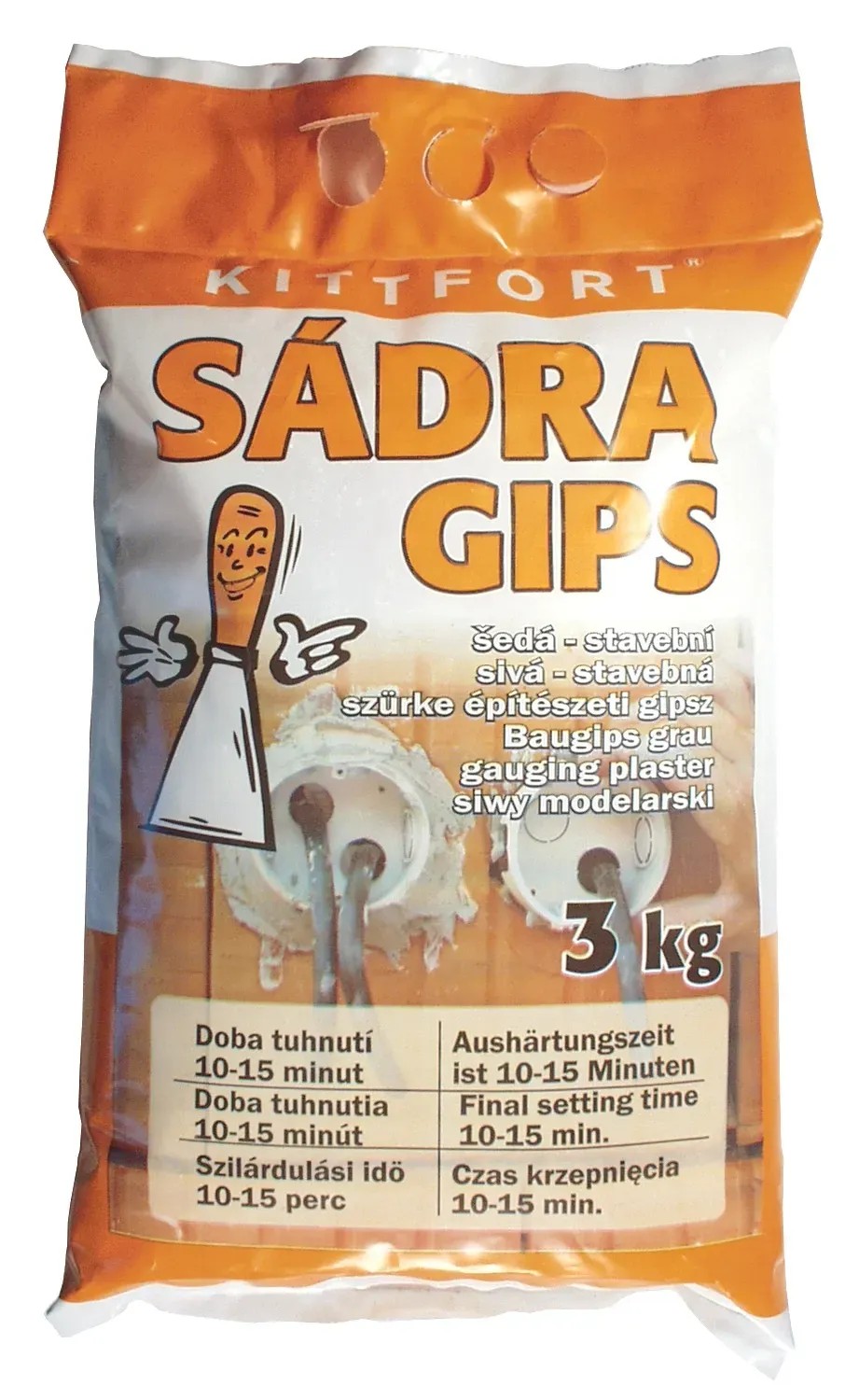 KITTFORT Sádra šedá stavební 3 kg KITTFORT Sádra šedá stavební 3 kg