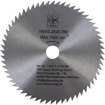 LUX-TOOLS Pilový kotouč do dřeva, 60 zubů, pr. 160 x 20 mm LUX-TOOLS Pilový kotouč do dřeva, 60 zubů, pr. 160 x 20 mm