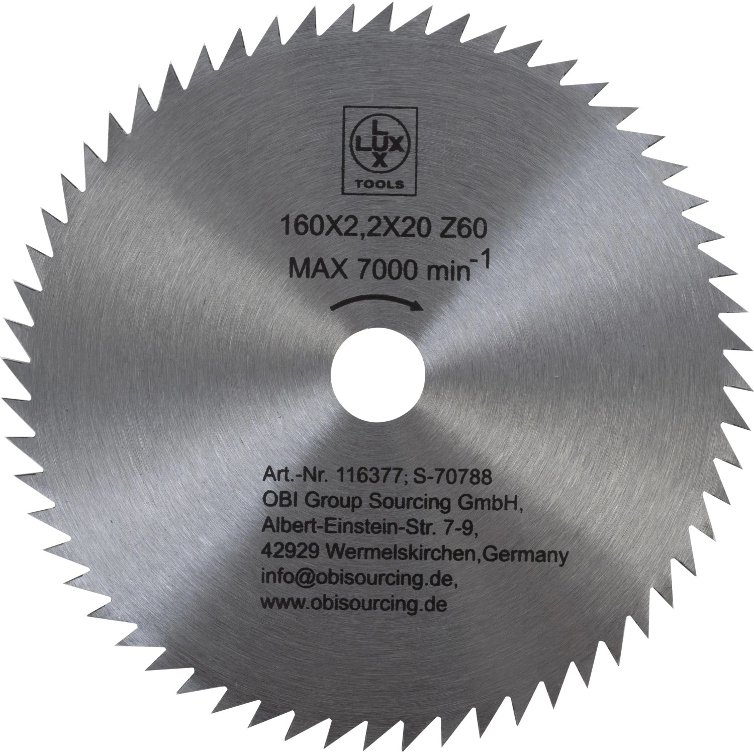 LUX-TOOLS Pilový kotouč do dřeva, 60 zubů, pr. 160 x 20 mm LUX-TOOLS Pilový kotouč do dřeva, 60 zubů, pr. 160 x 20 mm