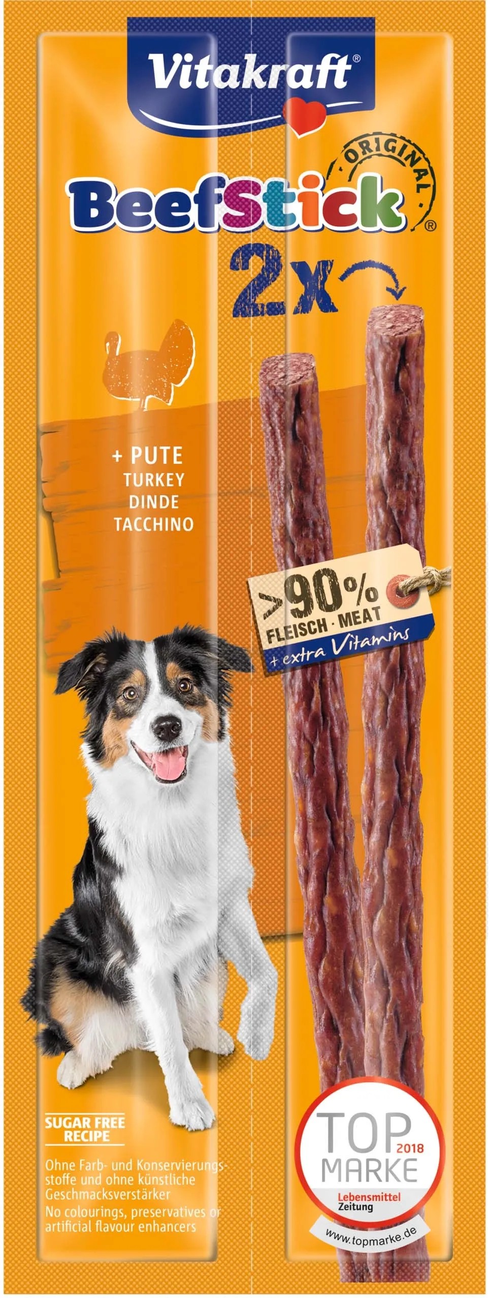 Vitakraft Pochoutka pro psy Beef Stick krůtí 2 ks / 24 g Vitakraft Pochoutka pro psy Beef Stick krůtí 2 ks / 24 g