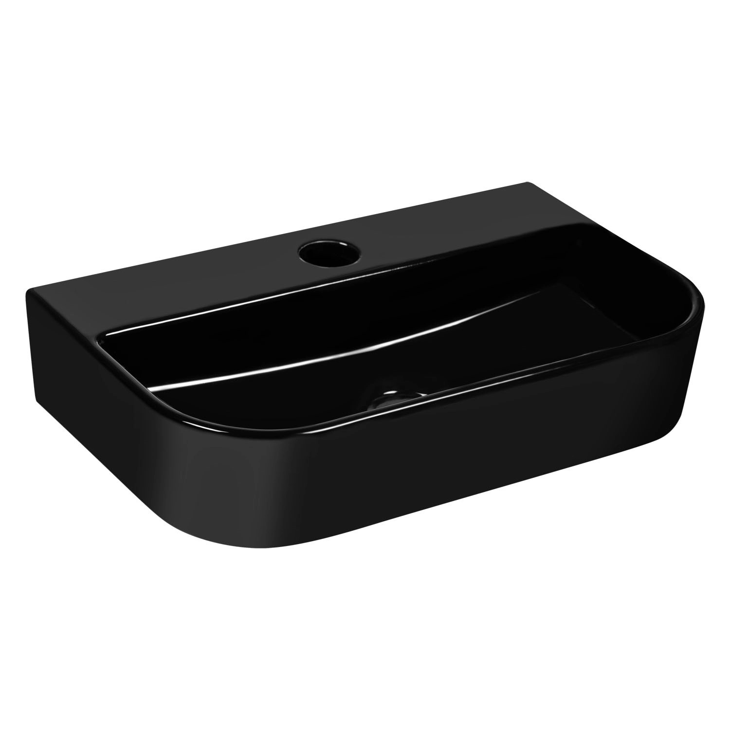 A-Interiéry Keramické umyvadlo na desku Benny 380 černé A-Interiéry Keramické umyvadlo na desku Benny 380 černé