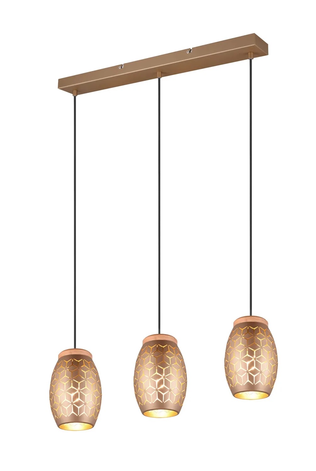REALITY Závěsné svítidlo BIDAR kávové 3 x E27 max. 28 W,71 x 150 x 15 cm REALITY Závěsné svítidlo BIDAR kávové 3 x E27 max. 28 W,71 x 150 x 15 cm