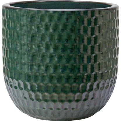 Glazovaný keramický květináč s reliéfem, zelená, pr. 31 x 30 cm Glazovaný keramický květináč s reliéfem, zelená, pr. 31 x 30 cm
