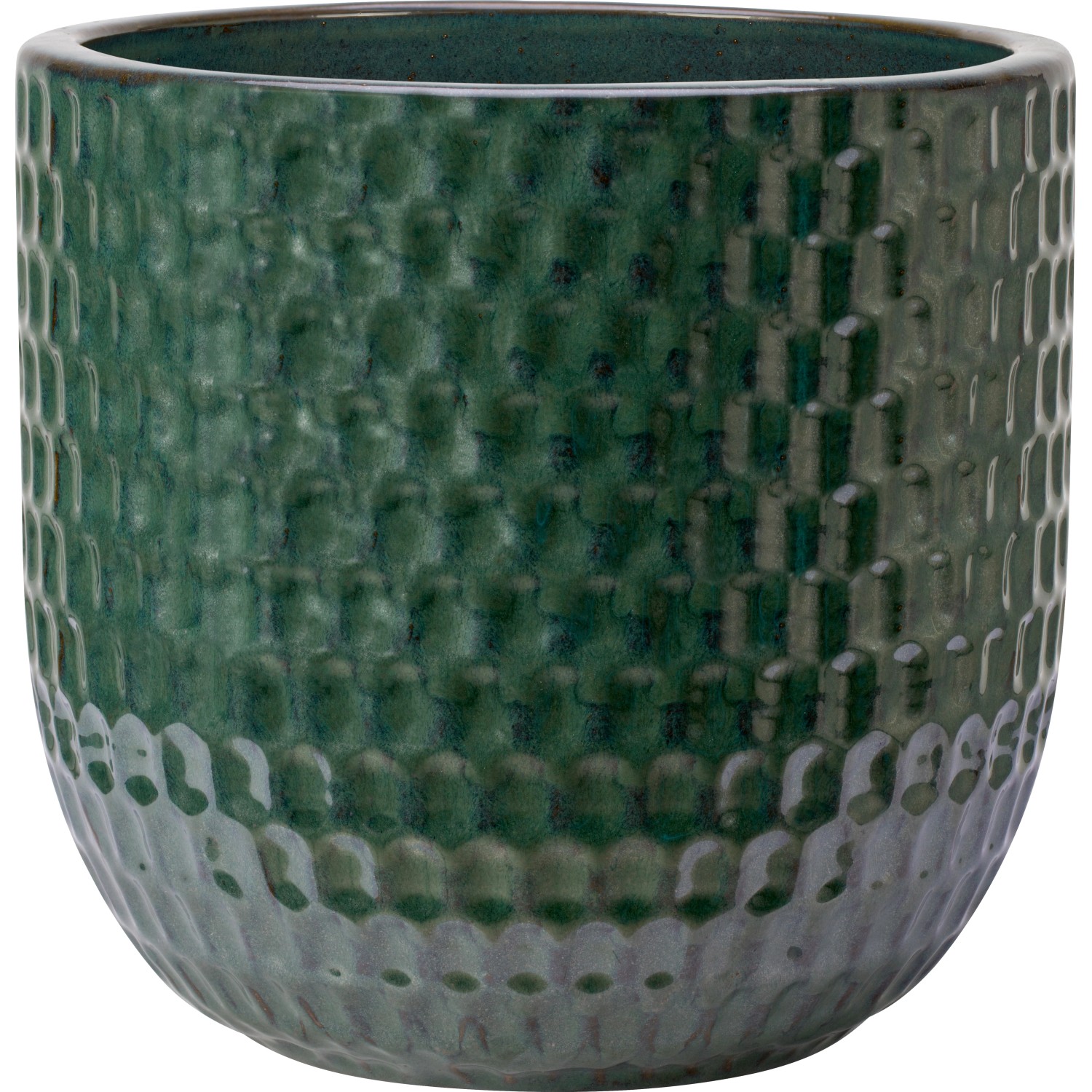 Glazovaný keramický květináč s reliéfem, zelená, pr. 31 x 30 cm Glazovaný keramický květináč s reliéfem, zelená, pr. 31 x 30 cm