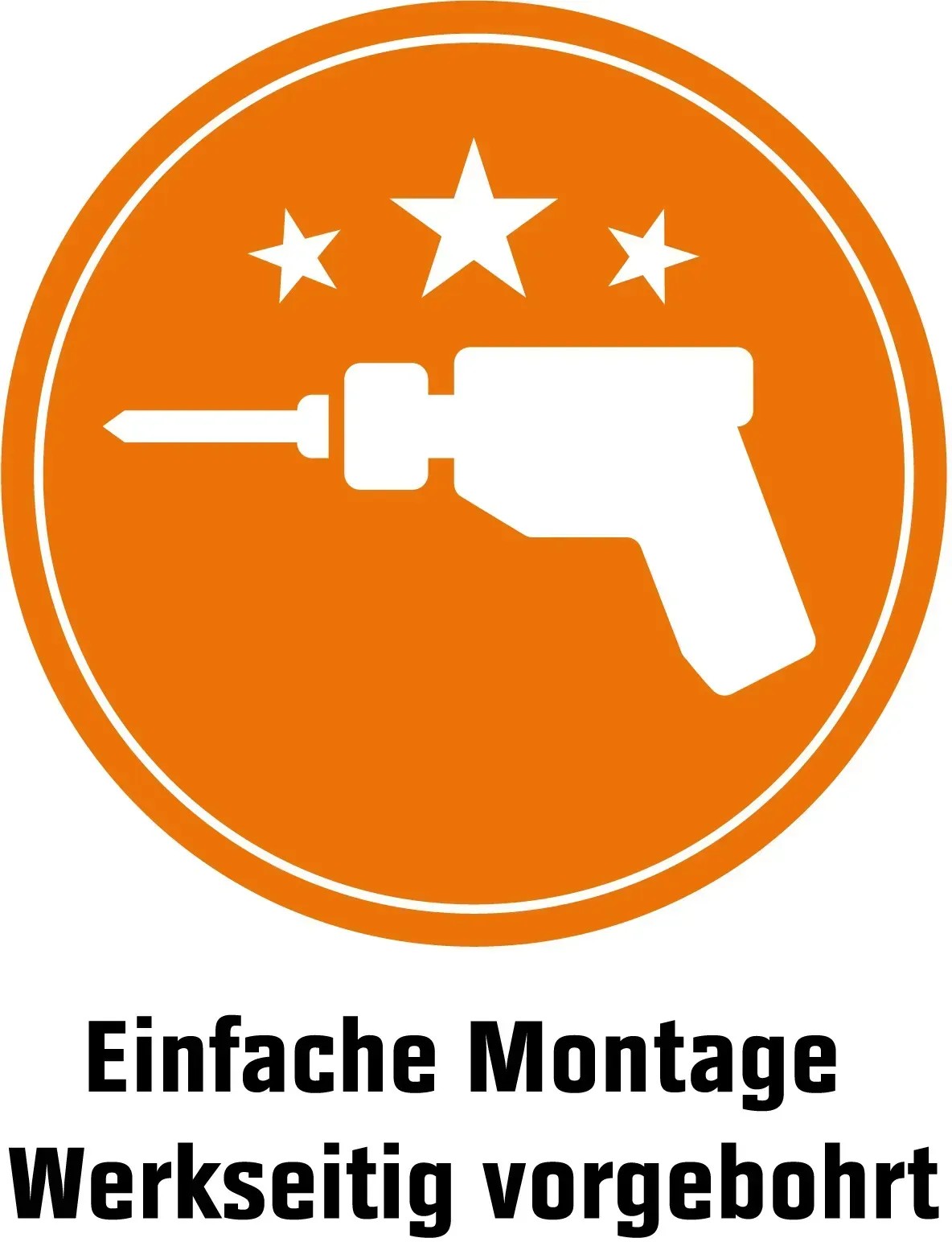 Symbol pro snadnou instalaci a tovární předvrtání bílých vchodových dveří. Symbol pro snadnou instalaci a tovární předvrtání bílých vchodových dveří.