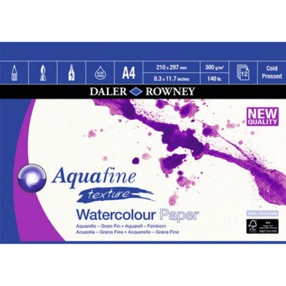 Daler Rowney Blok akvarelový Aquafine, 300 g/m2, 12 listů A4 Daler Rowney Blok akvarelový Aquafine, 300 g/m2, 12 listů A4
