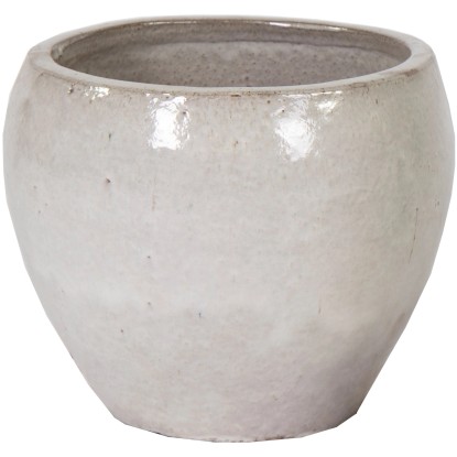 Mega Collections Květináč Glazed Belly bílá pr. 20 x 18 cm Mega Collections Květináč Glazed Belly bílá pr. 20 x 18 cm