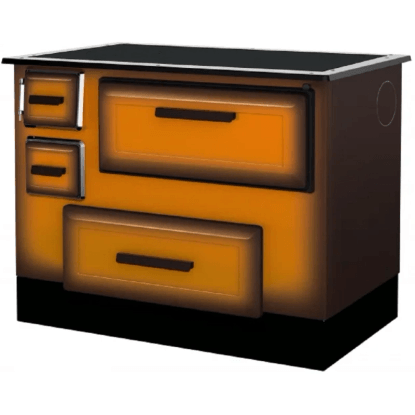 Alfa Plam Sporák na tuhá paliva ALFA 55, 5,1W, hnědá, 195 × 550 × 540 mm - pravý Alfa Plam Sporák na tuhá paliva ALFA 55, 5,1W, hnědá, 195 × 550 × 540 mm - pravý