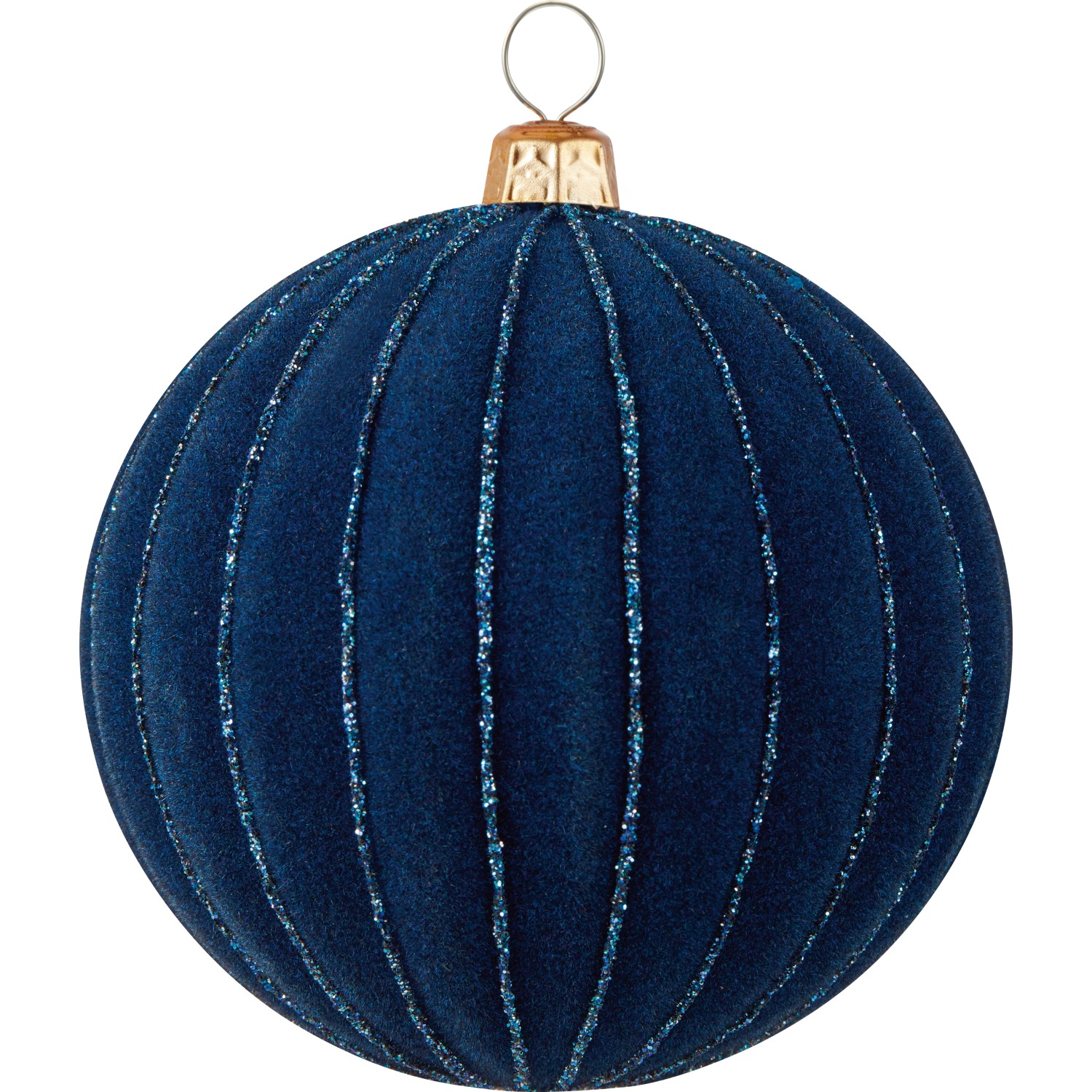 Vánoční koule tmavě modrá pruhy Vánoční koule tmavě modrá pruhy