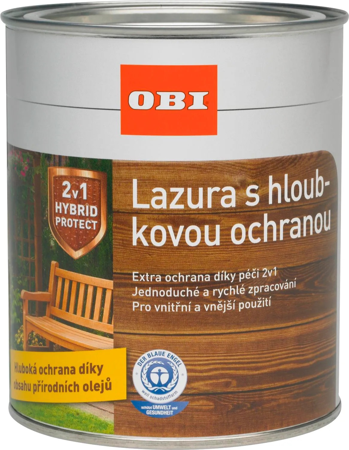 OBI Lazura na dřevo s hloubkovou ochranou týk 750 ml OBI Lazura na dřevo s hloubkovou ochranou týk 750 ml