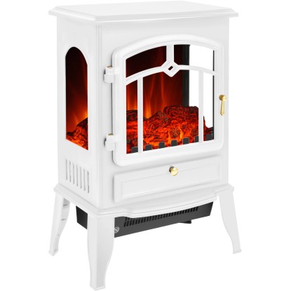 Bílý elektrický krb El Fuego Como s topením a simulovaným plamenem. Bílý elektrický krb El Fuego Como s topením a simulovaným plamenem.