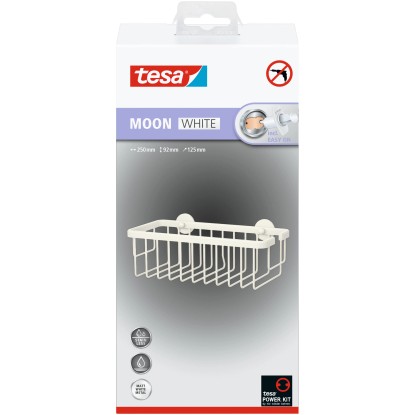tesa Košík do sprchy Moon, matná bílá, 92 x 250 x 125 mm tesa Košík do sprchy Moon, matná bílá, 92 x 250 x 125 mm
