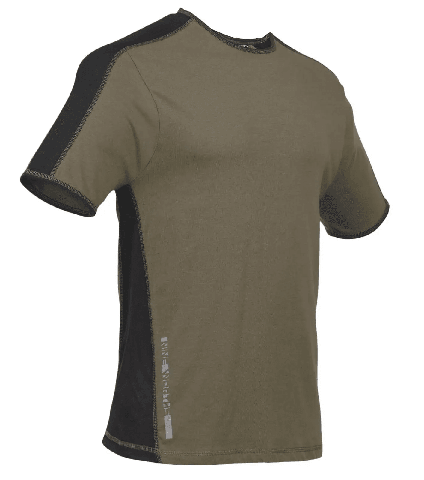 Khaki t.b.t. tričko s černými rukávy, součást pracovního oblečení. Khaki t.b.t. tričko s černými rukávy, součást pracovního oblečení.