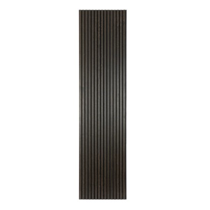 Akustický panel z uzeného dubu, obklad stěn s černou akustickou plstí pro lepší akustiku místnosti. Akustický panel z uzeného dubu, obklad stěn s černou akustickou plstí pro lepší akustiku místnosti.