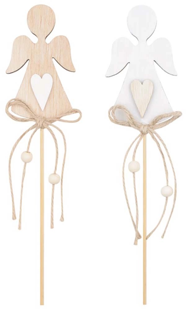 Vánoční dekorace, zápich anděl dřevěný, 5,5 x 10 cm Vánoční dekorace, zápich anděl dřevěný, 5,5 x 10 cm