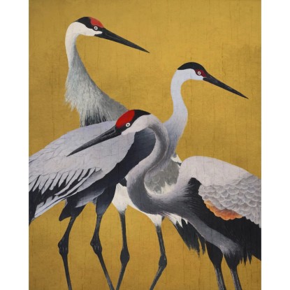 Komar Vliesová fototapeta Yellow Cranes 200 x 250 cm Komar Vliesová fototapeta Yellow Cranes 200 x 250 cm