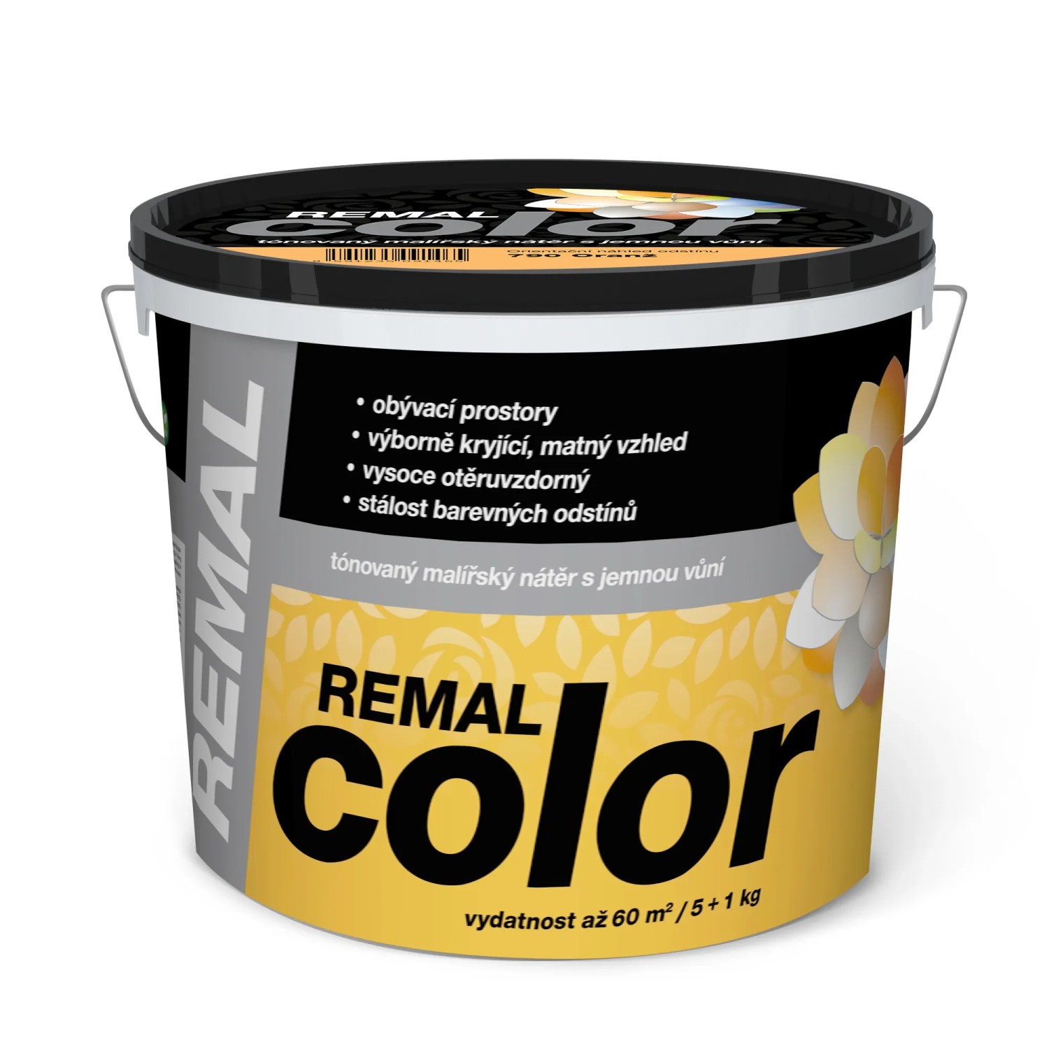 REMAL Color Tónovaný malířský nátěr s jemnou vůní, 790 Oranž, 5 + 1 kg REMAL Color Tónovaný malířský nátěr s jemnou vůní, 790 Oranž, 5 + 1 kg