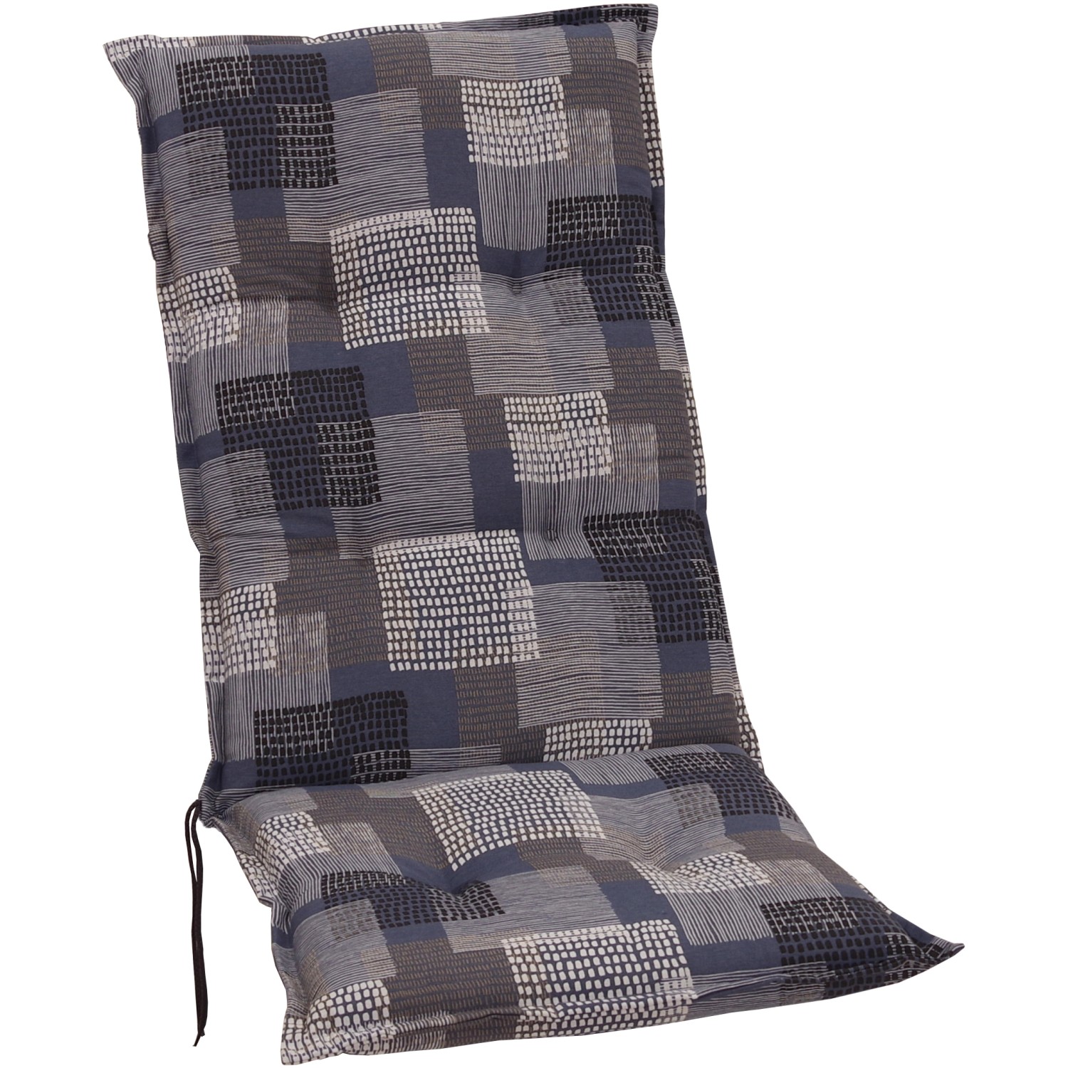 Polstr na vysoké opěradlo Nordeney Grafik modro-šedý Polstr na vysoké opěradlo Nordeney Grafik modro-šedý