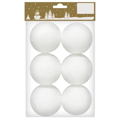Dekorativní sněhové koule z polystyrenu, bílá, pr. 6 cm, 6 ks Dekorativní sněhové koule z polystyrenu, bílá, pr. 6 cm, 6 ks