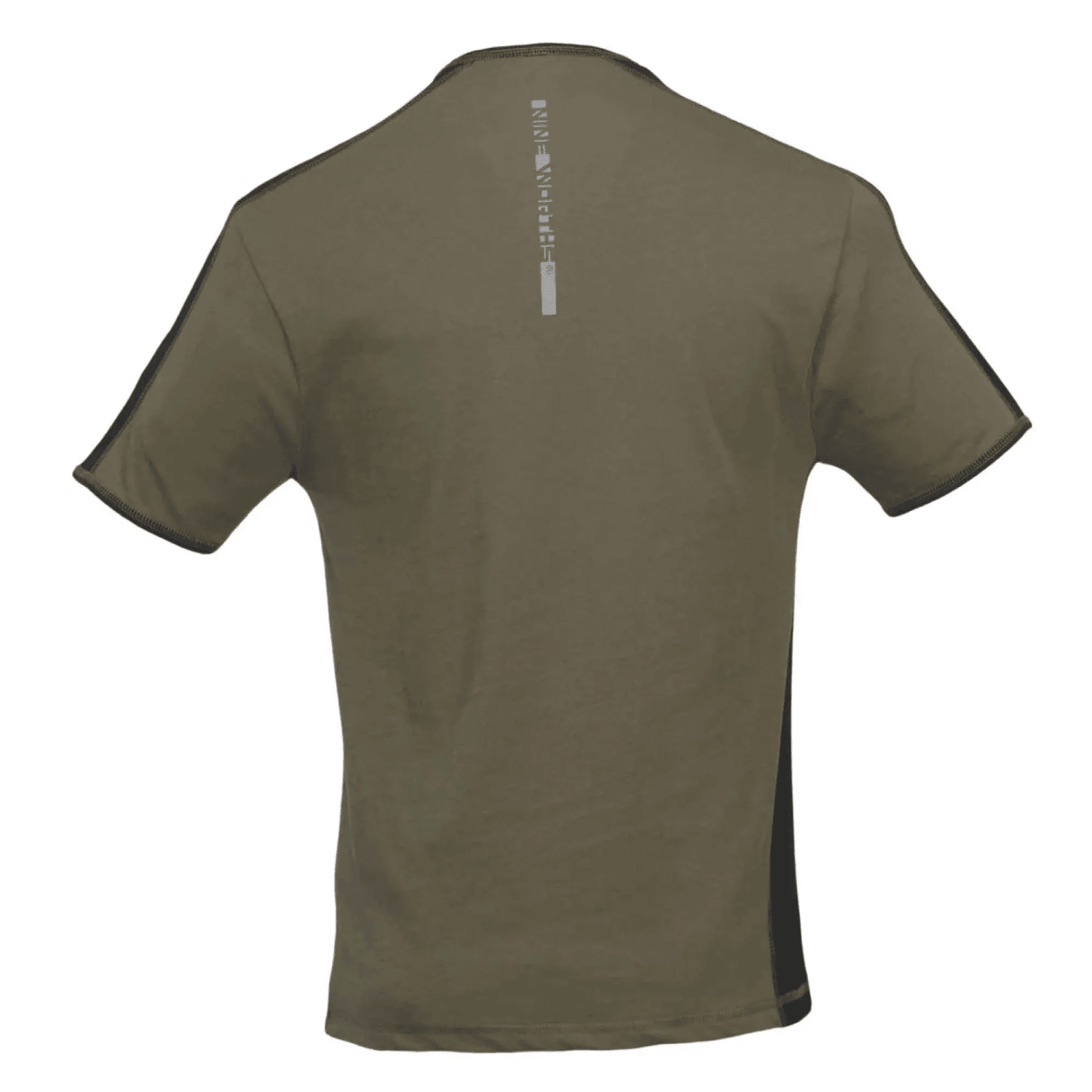Khaki t.b.t. tričko pro pracovní oděvy, pohled zezadu. Khaki t.b.t. tričko pro pracovní oděvy, pohled zezadu.