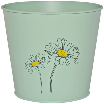 Květináč na bylinky lakovaný s potiskem, mátově zelený, zinkový, 16 x 18,5 cm Květináč na bylinky lakovaný s potiskem, mátově zelený, zinkový, 16 x 18,5 cm