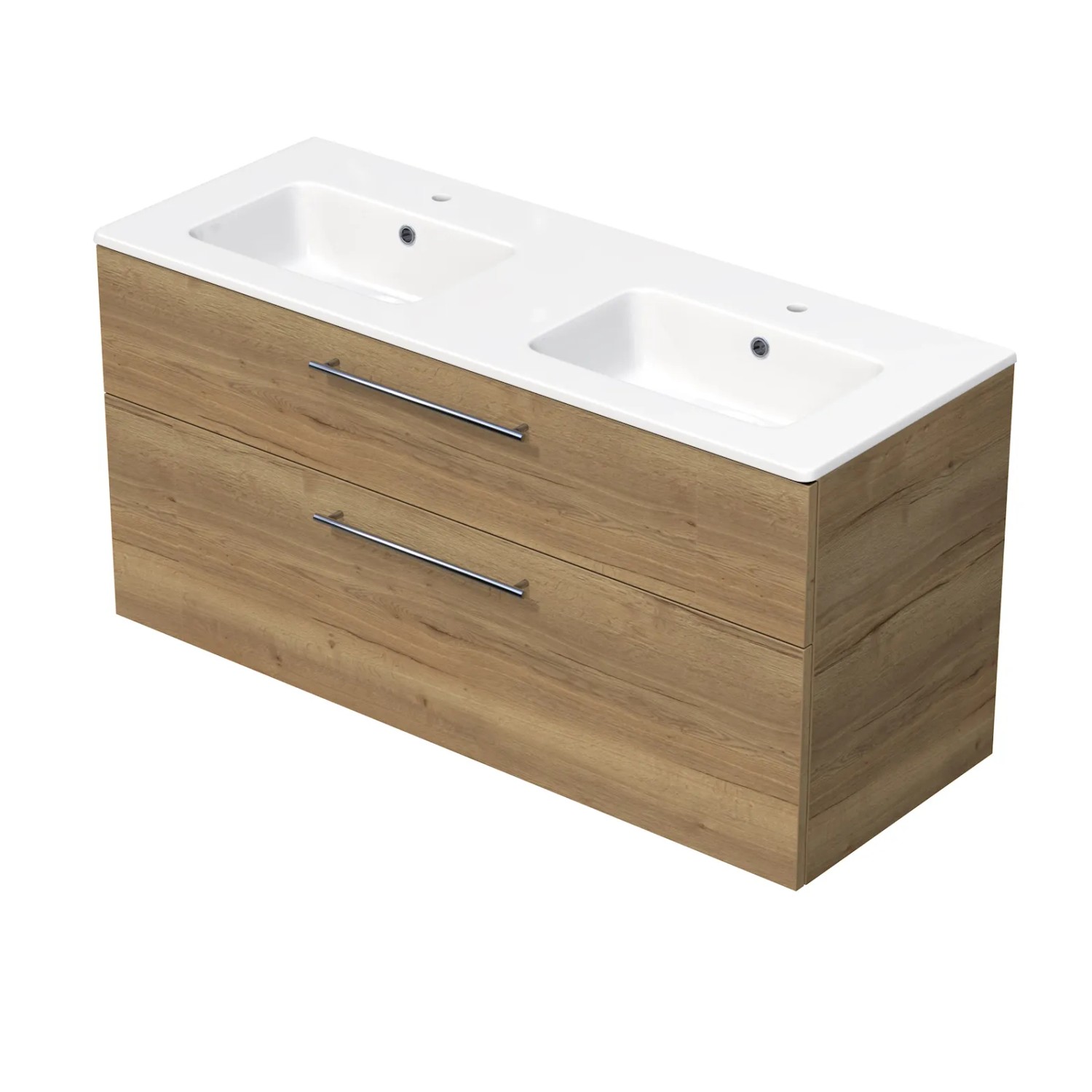 INTEDOOR Koupel.skříň+dvojumyvadlo BEE, úchyt chrom, š. 121 cm, dub Halifax INTEDOOR Koupel.skříň+dvojumyvadlo BEE, úchyt chrom, š. 121 cm, dub Halifax