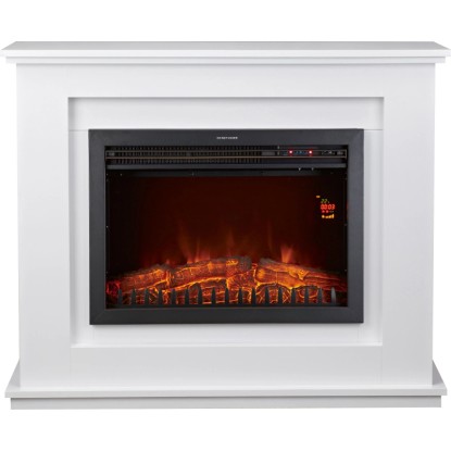Bílo-černý elektrický krb Moorhampton Fire s realistickým efektem plamene a LED displejem. Moderní topidlo 2000 W. Bílo-černý elektrický krb Moorhampton Fire s realistickým efektem plamene a LED displejem. Moderní topidlo 2000 W.