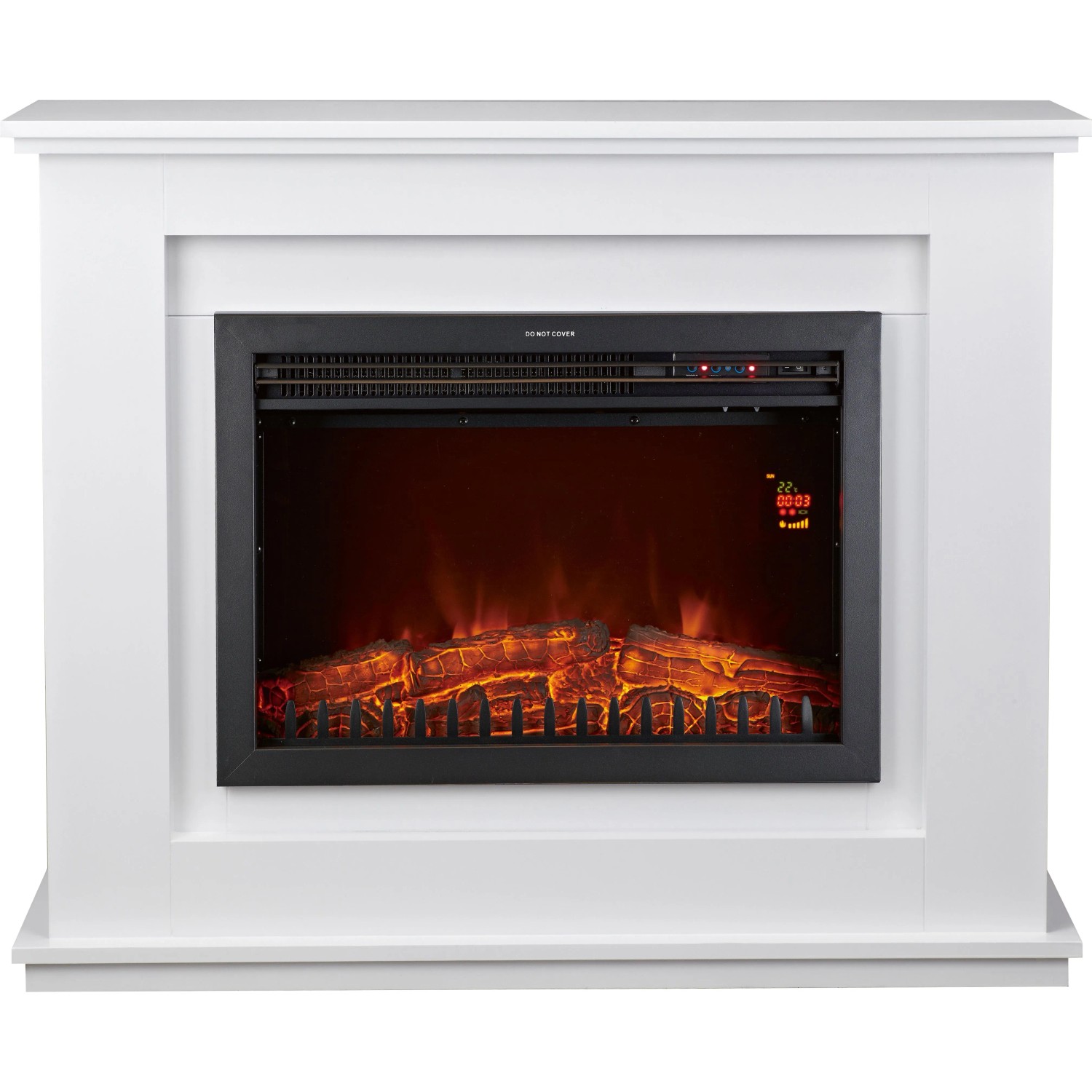Bílo-černý elektrický krb Moorhampton Fire s realistickým efektem plamene a LED displejem. Moderní topidlo 2000 W. Bílo-černý elektrický krb Moorhampton Fire s realistickým efektem plamene a LED displejem. Moderní topidlo 2000 W.
