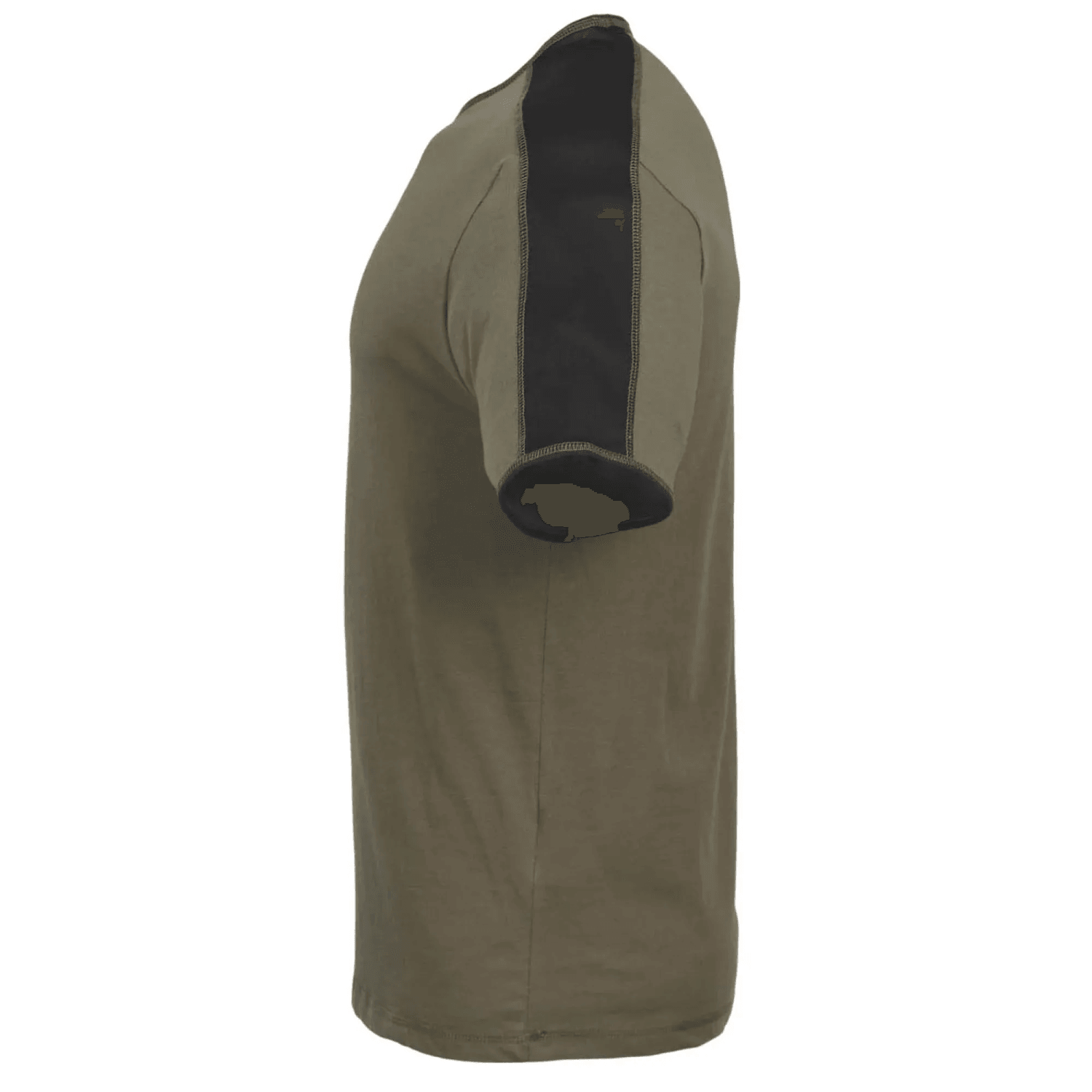 Khaki t.b.t. tričko s černými pruhy na rukávech, pracovní oděv. Khaki t.b.t. tričko s černými pruhy na rukávech, pracovní oděv.
