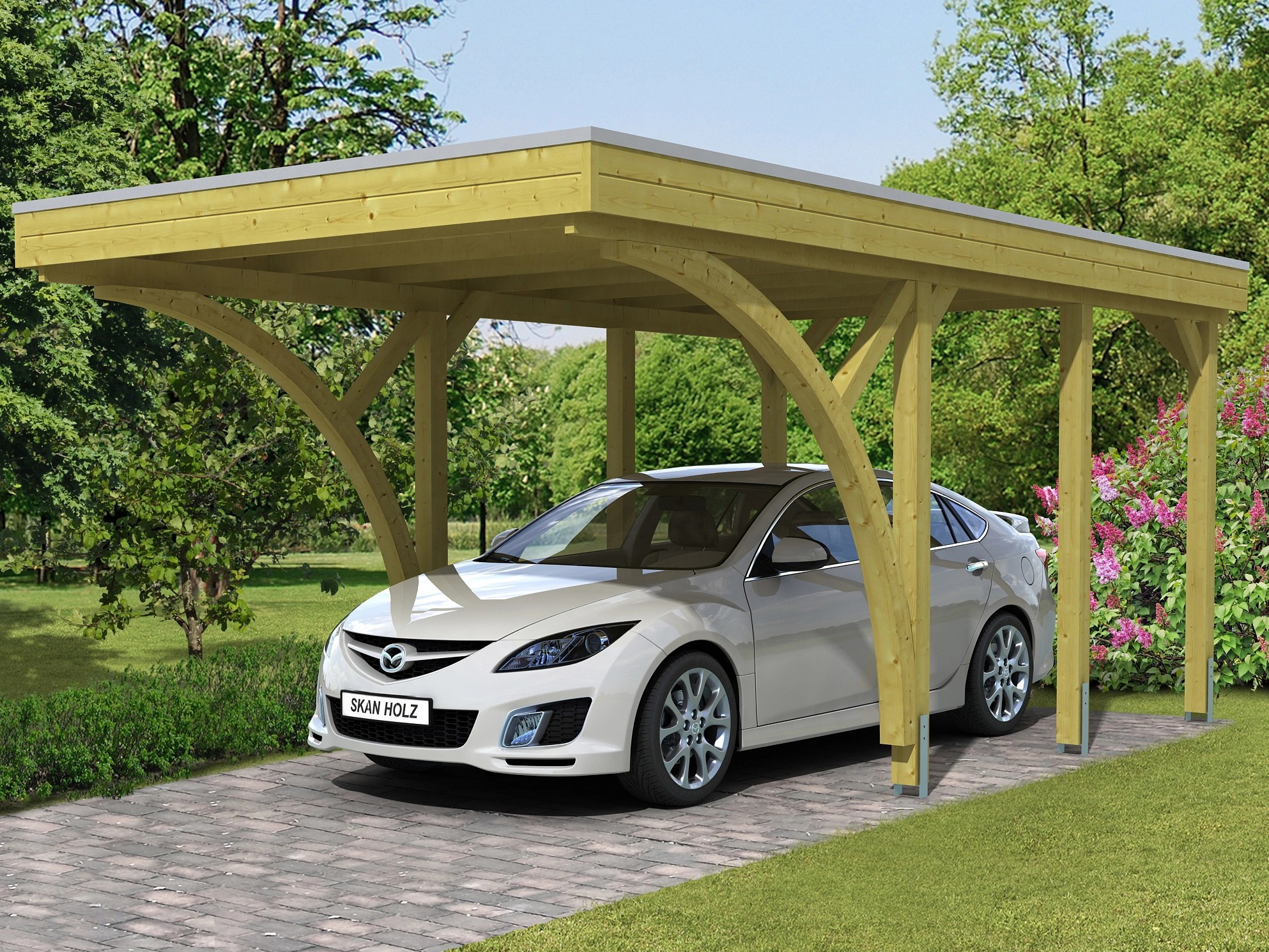 Skan Holz Přístřešek na auto Friesland ALU typ 6, zelený, 314 x 555 cm Skan Holz Přístřešek na auto Friesland ALU typ 6, zelený, 314 x 555 cm