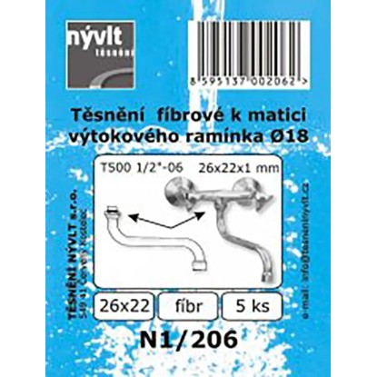 Sada těsnění do matky ramínka fíbr, 5 ks Sada těsnění do matky ramínka fíbr, 5 ks