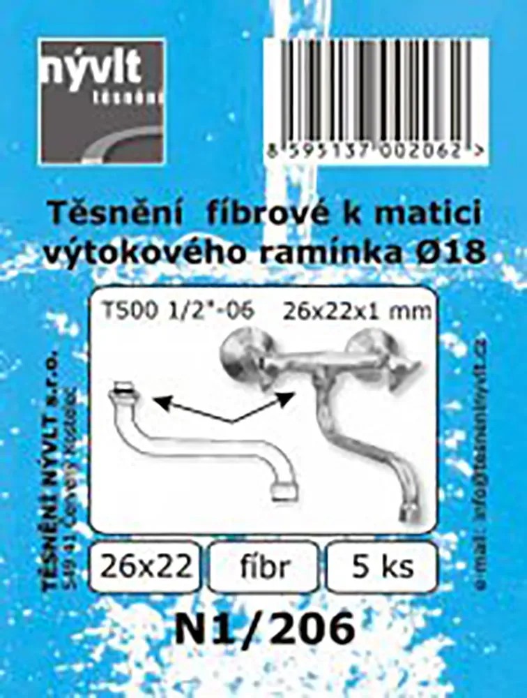 Sada těsnění do matky ramínka fíbr, 5 ks Sada těsnění do matky ramínka fíbr, 5 ks