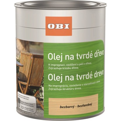 OBI Olej na tvrdé dřevo, bezbarvý, 750 ml OBI Olej na tvrdé dřevo, bezbarvý, 750 ml