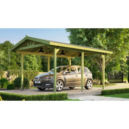 Weka Přístřešek na jedno auto 611 se sedlovou střechou, 288 x 389 cm Weka Přístřešek na jedno auto 611 se sedlovou střechou, 288 x 389 cm