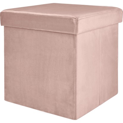Růžová skládací stolička Blush Bordeaux, 38x38x38 cm, samet, ideální jako sedátko a úložný prostor. Růžová skládací stolička Blush Bordeaux, 38x38x38 cm, samet, ideální jako sedátko a úložný prostor.