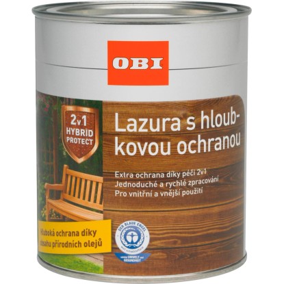 OBI Lazura na dřevo s hloubkovou ochranou bílá 750 ml OBI Lazura na dřevo s hloubkovou ochranou bílá 750 ml