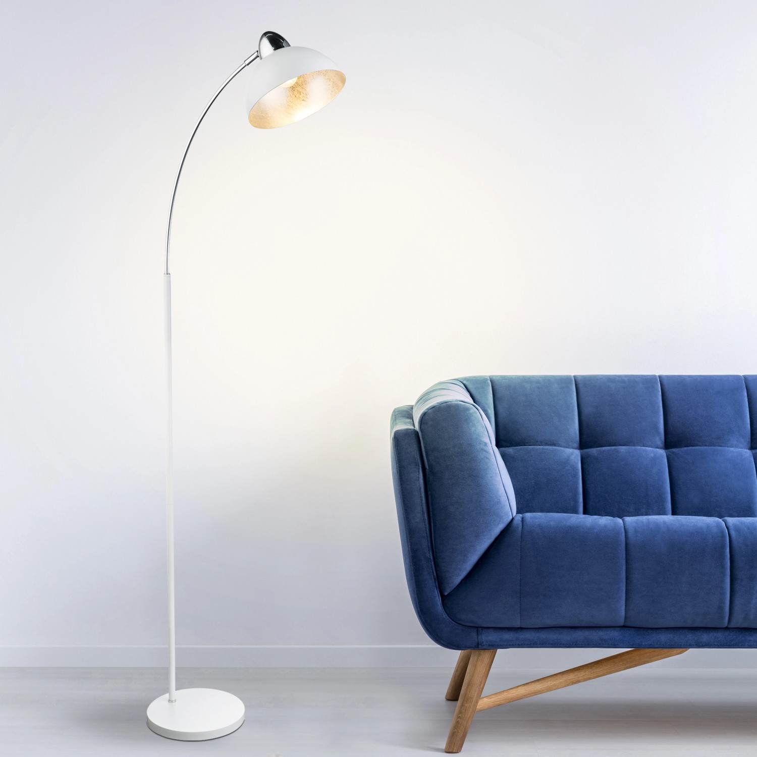 GLOBO Stojací lampa ANITA, E27, bílo-stříbrná/chrom, 50 x 23 x 155 cm GLOBO Stojací lampa ANITA, E27, bílo-stříbrná/chrom, 50 x 23 x 155 cm