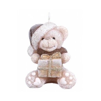 Artman Candles Vánoční svíčka medvídek, bílá-hnědá, 11 cm Artman Candles Vánoční svíčka medvídek, bílá-hnědá, 11 cm